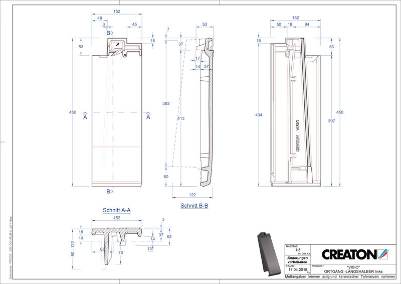 Product CAD file VISIO half verge tile left LHOGL