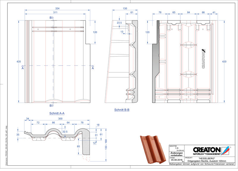 Product CAD file HEIDELBERG chaperonpan gevelpan rechts beton PultOGR-120