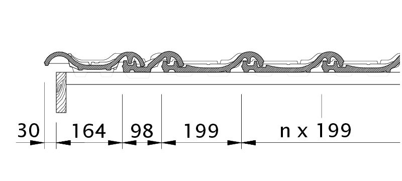 Drawing HARMONIE verge left with verge sheet metal and double roll ODL