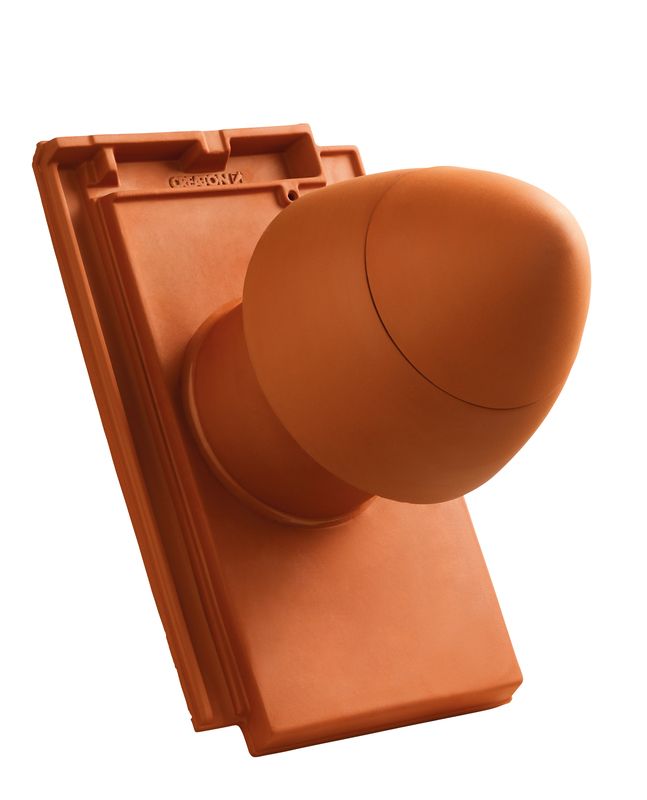 DOM SIGNUM keramische doorvoerpan DN 125 mm met afneembare kap, incl. Universele adapter en flexibel kanaal
