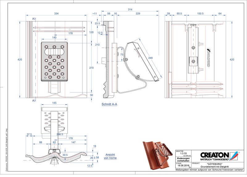 Product CAD file GÖTEBORG basiselement Steigtritt