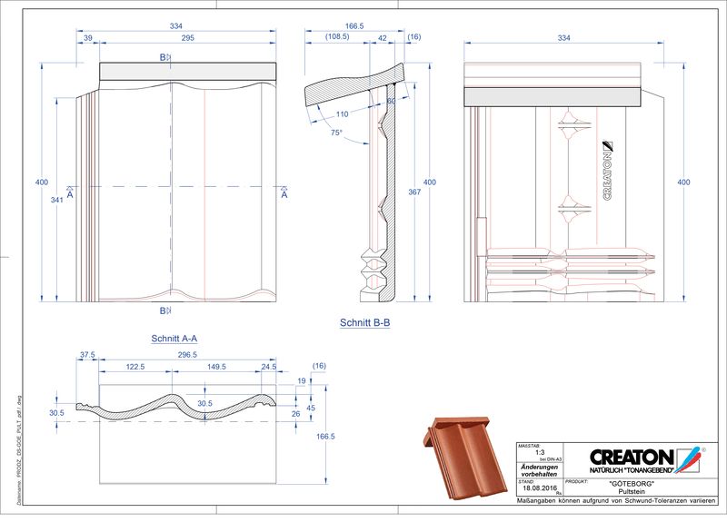Product CAD file GÖTEBORG chaperonpan beton PULTSTEIN