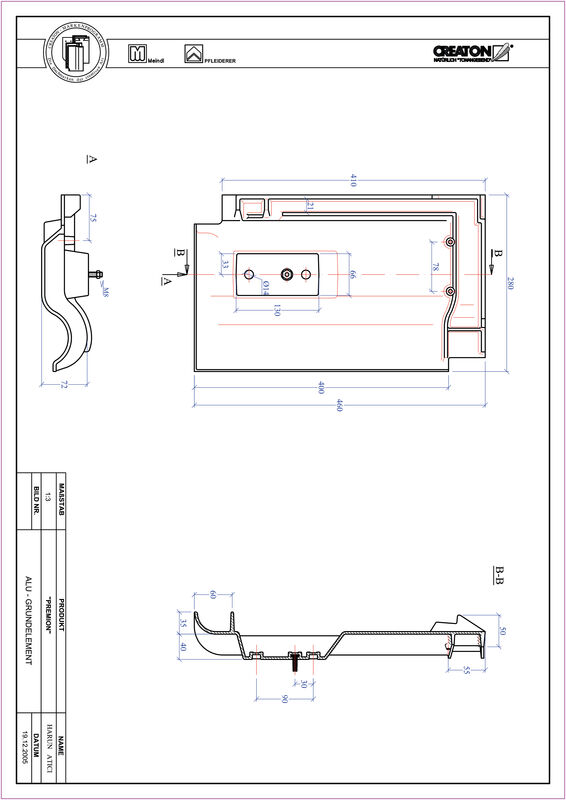 Product CAD file PREMION base, aluminium GRUNDALU