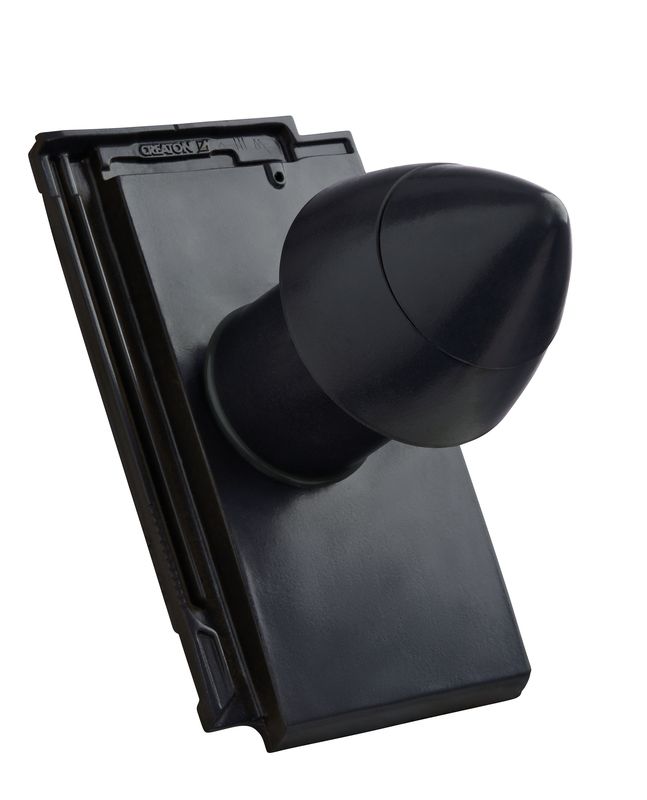 VIS SIGNUM ceramic vent pipe DN 110 mm with screw-on hood, incl. sub-roof connection adapter