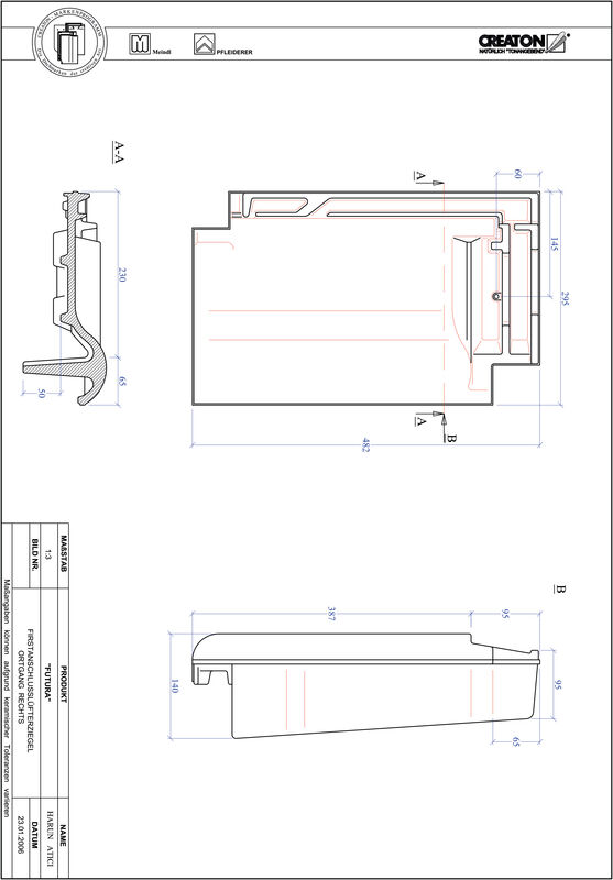 Product CAD file FUTURA ridge connection ventilator verge right FALOGR