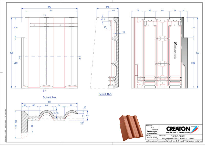 Product CAD file HEIDELBERG chaperonpan gevelpan links beton PultOGL-120