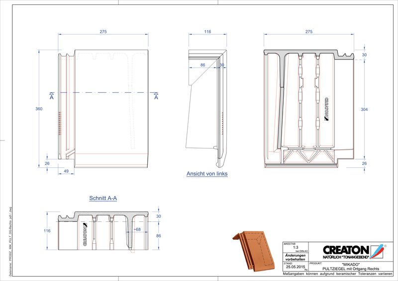 Product CAD file MIKADO shedgevelpan rechts PULTOGR