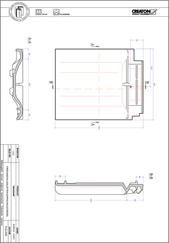 Product CAD file MAGNUM ridge connection ventilating double roll tile FALDWZ