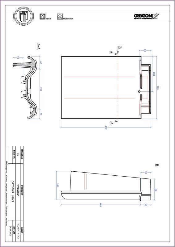 Product CAD file PREMION gevelpan links OGL