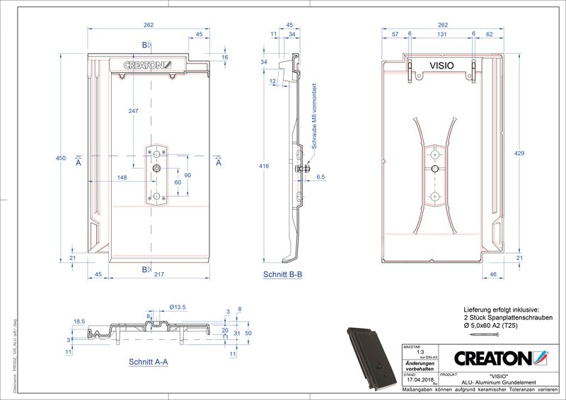Product CAD file VISIO base, aluminium GRUNDALU