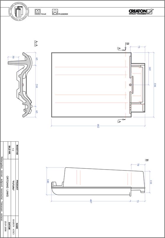 Product CAD file FUTURA gevelpan links OGL