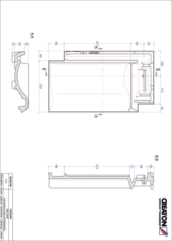 Product CAD file MELODIE ridge connection ventilating tile FALZ