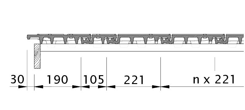 Drawing VISIO verge left with verge sheet metal and double roll ODL