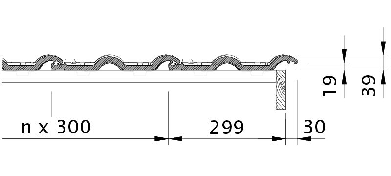 Technische tekening MAXIMA gevelpan rechts OFR