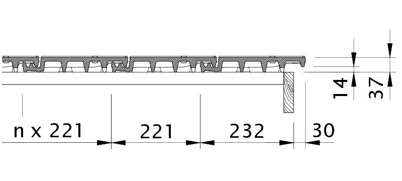 Drawing VISIO verge right with verge sheet metal and field tile OFR
