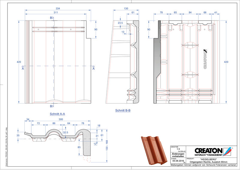 Product CAD file HEIDELBERG chaperonpan gevelpan rechts beton PultOGR-90