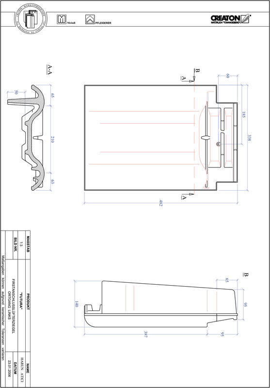 Product CAD file FUTURA ridge connection ventilator verge left FALOGL