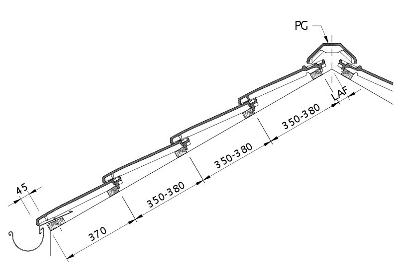 Drawing VISIO roof cross-section DQF