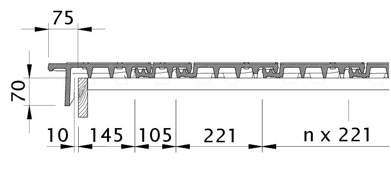 Drawing VISIO verge left with barge board OBL