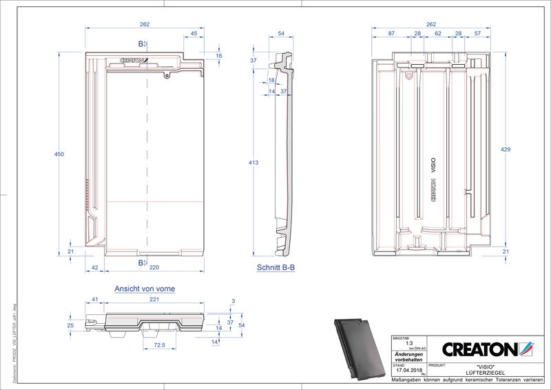 Product CAD file VISIO ventilating tile LUEFTZ