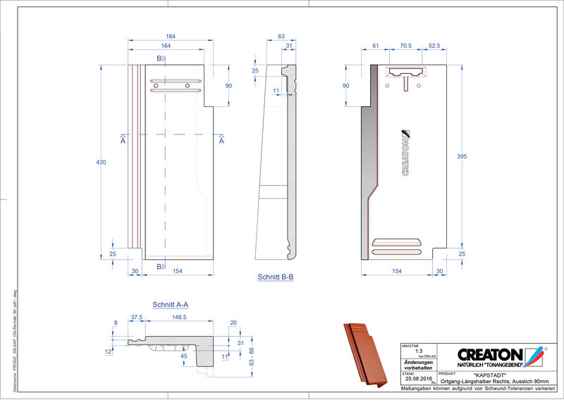 Product CAD file KAPSTADT gevelpan rechts OGR-halb-90