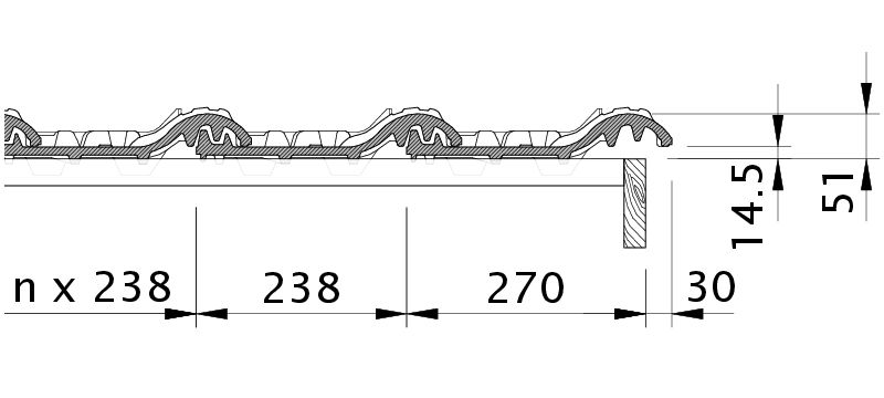 Drawing FUTURA verge right with verge sheet metal and field tile OFR