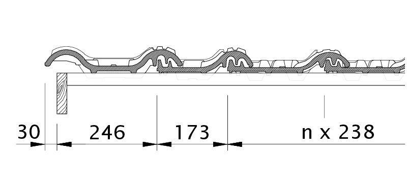 Drawing FUTURA verge left with verge sheet metal and double roll ODL